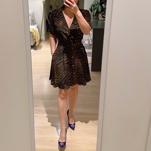 Staud jungle shirt dress with pockets and belt! Brand new, worn once!